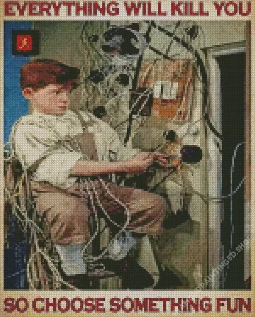 Electrician Boy Poster Diamond Paintings