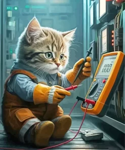 Electrician Cat Diamond Paintings