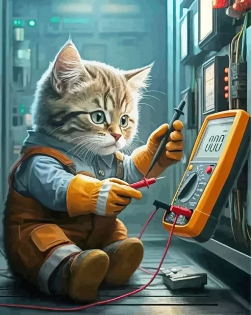 Electrician Cat Diamond Paintings