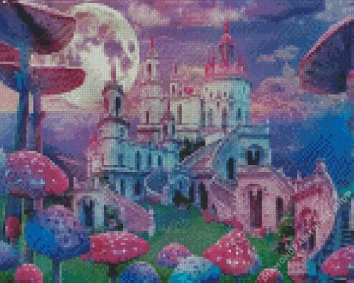 Mushrooms Castle Diamond Painting