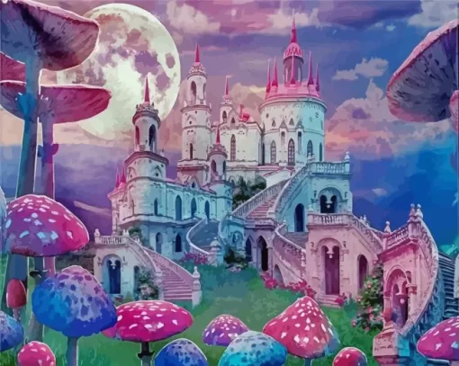 Mushrooms Castle Diamond Painting