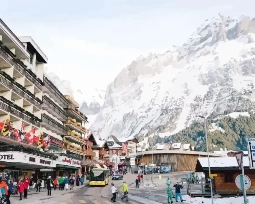 Snowy Grindelwald Diamond Painting