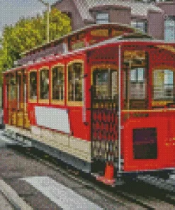 Red Cable Car Diamond Painting