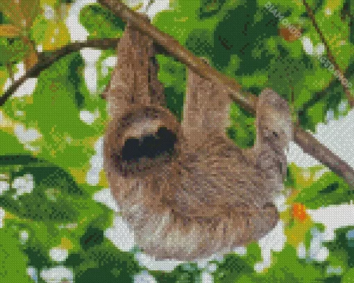 Sloth Branch Hanging Diamond Painting