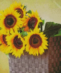 Sunflowers In Basket Diamond Painting