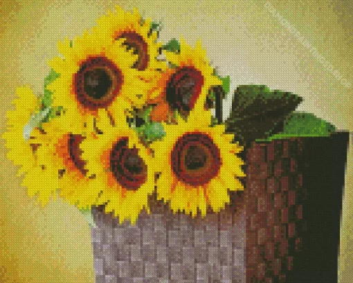 Sunflowers In Basket Diamond Painting