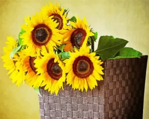 Sunflowers In Basket Diamond Painting