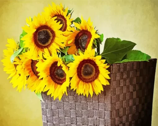 Sunflowers In Basket Diamond Painting