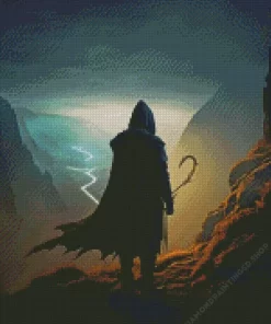 The Hooded Archer Of The Cliff Diamond Painting