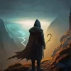 The Hooded Archer Of The Cliff Diamond Painting