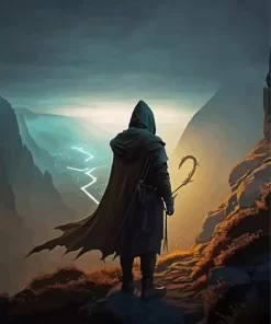 The Hooded Archer Of The Cliff Diamond Painting