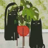 Cats And Plant Diamond Painting