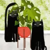 Cats And Plant Diamond Painting