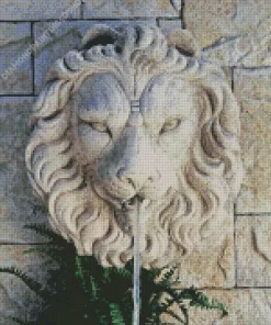 Wall Lion Fountain Diamond Painting