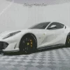 White Ferrari 812 Diamond Painting