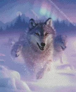 Wolves With Northern Lights Diamond Painting