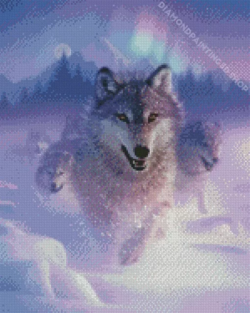 Wolves With Northern Lights Diamond Painting