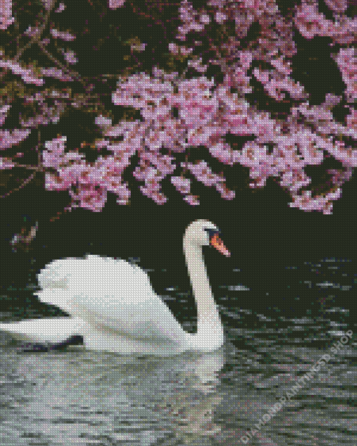 Cherry And Swan Diamond Painting