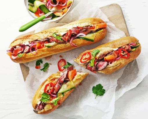 Chilli Beef Baguettes Diamond Painting