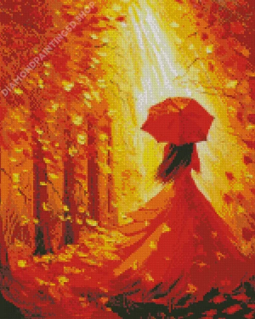 Autumn Lady Diamond Painting