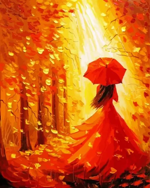 Autumn Lady Diamond Painting