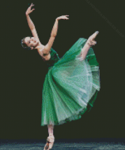 Ballerina In Green Diamond Painting