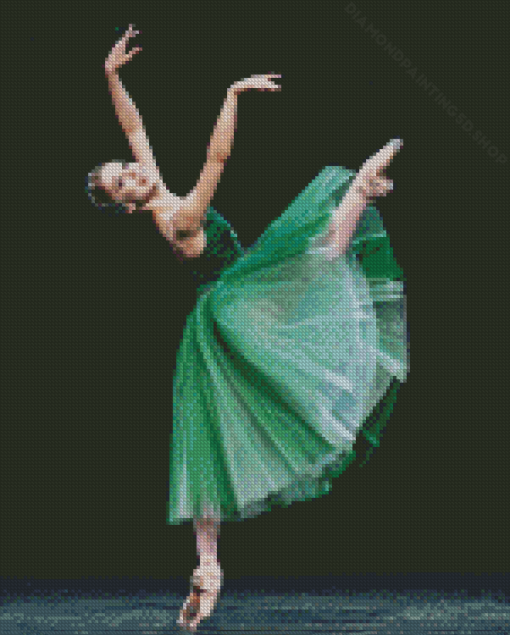 Ballerina In Green Diamond Painting