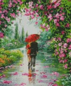 Couple Under Flowers Diamond Painting