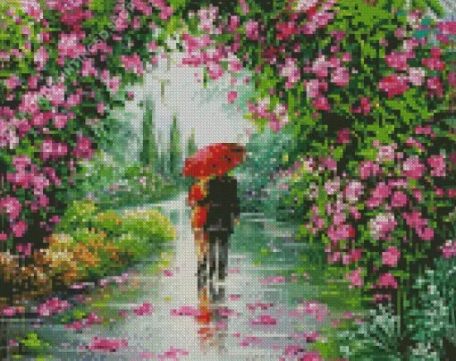 Couple Under Flowers Diamond Painting