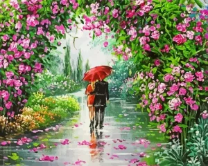 Couple Under Flowers Diamond Painting