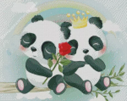 Panda Couple Diamond Painting