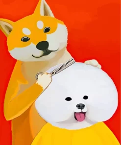 Barber Shiba Inu Diamond Painting