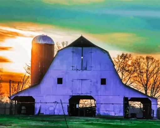 Barn With Silo Diamond Painting