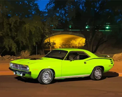 Green Mopar Diamond Painting