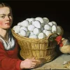 Girl With Basket Diamond Painting