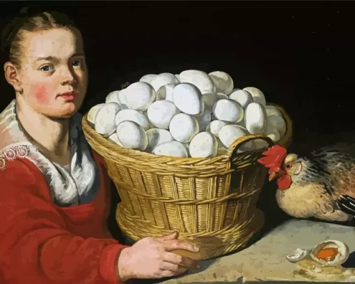 Girl With Basket Diamond Painting