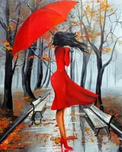Girl With Umbrella Diamond Painting