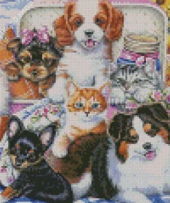 Kittens And Puppies Diamond Painting