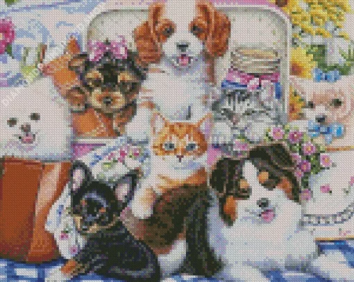 Kittens And Puppies Diamond Painting
