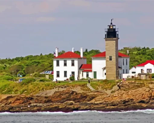Beavertail Lighthouse Diamond Painting