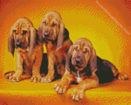 Bloodhound Puppies Diamond Painting