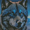 Black Wolf Head Diamond Painting