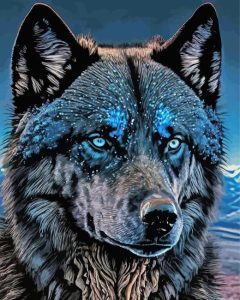 Black Wolf Head Diamond Painting