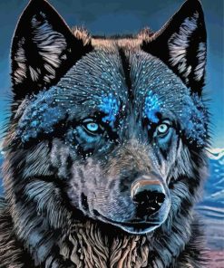 Black Wolf Head Diamond Painting