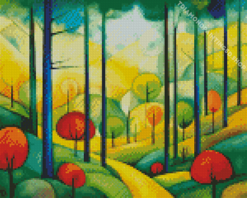 Abstract Forest Diamond Painting
