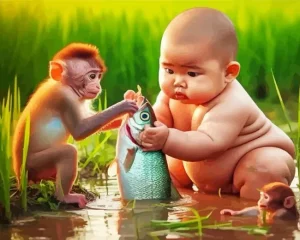 Adorable Fat Boy Diamond Painting