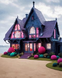 Black House Diamond Painting