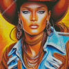 Black Woman Cowgirl Diamond Painting
