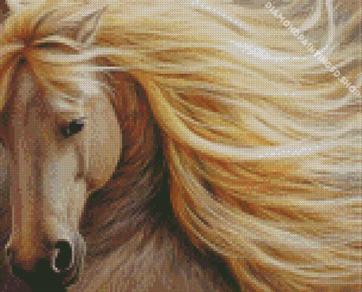 Blond Hair Horse Diamond Painting