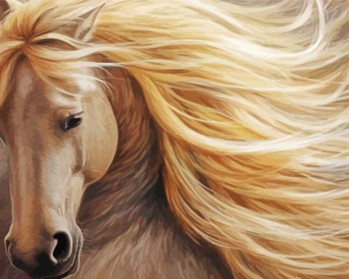 Blond Hair Horse Diamond Painting